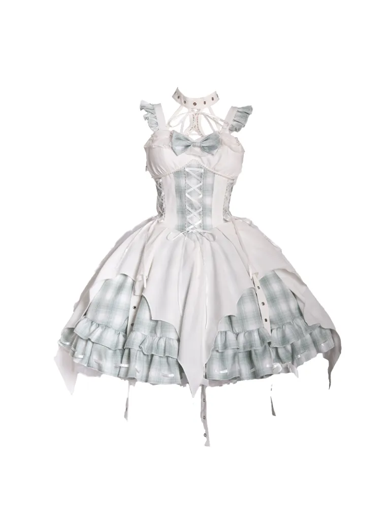 Dress Check Punk Suspender Accessories Head Rock Irregular Halterneck