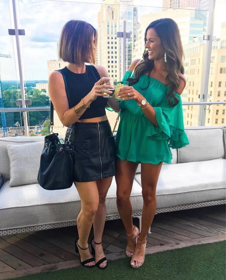 Endless Rose Green Off The Shoulder Romper- Size S