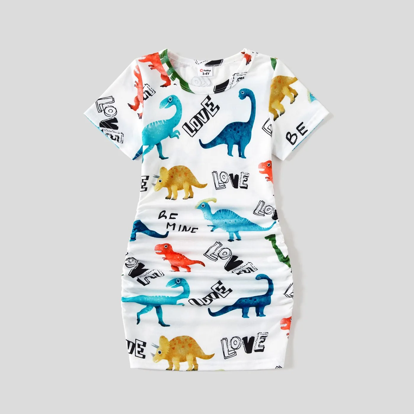 Family Matching Outfits Dinosaur Printed Bodycon and T-shirts with Pocket