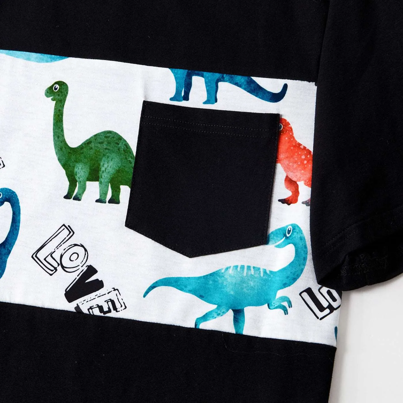 Family Matching Outfits Dinosaur Printed Bodycon and T-shirts with Pocket