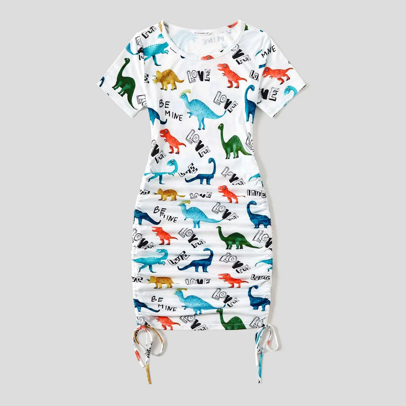 Family Matching Outfits Dinosaur Printed Bodycon and T-shirts with Pocket
