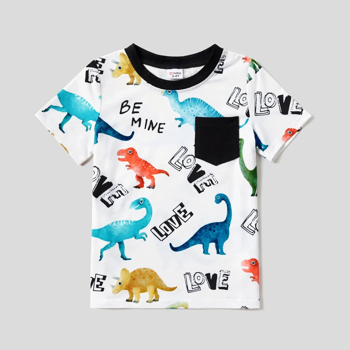 Family Matching Outfits Dinosaur Printed Bodycon and T-shirts with Pocket