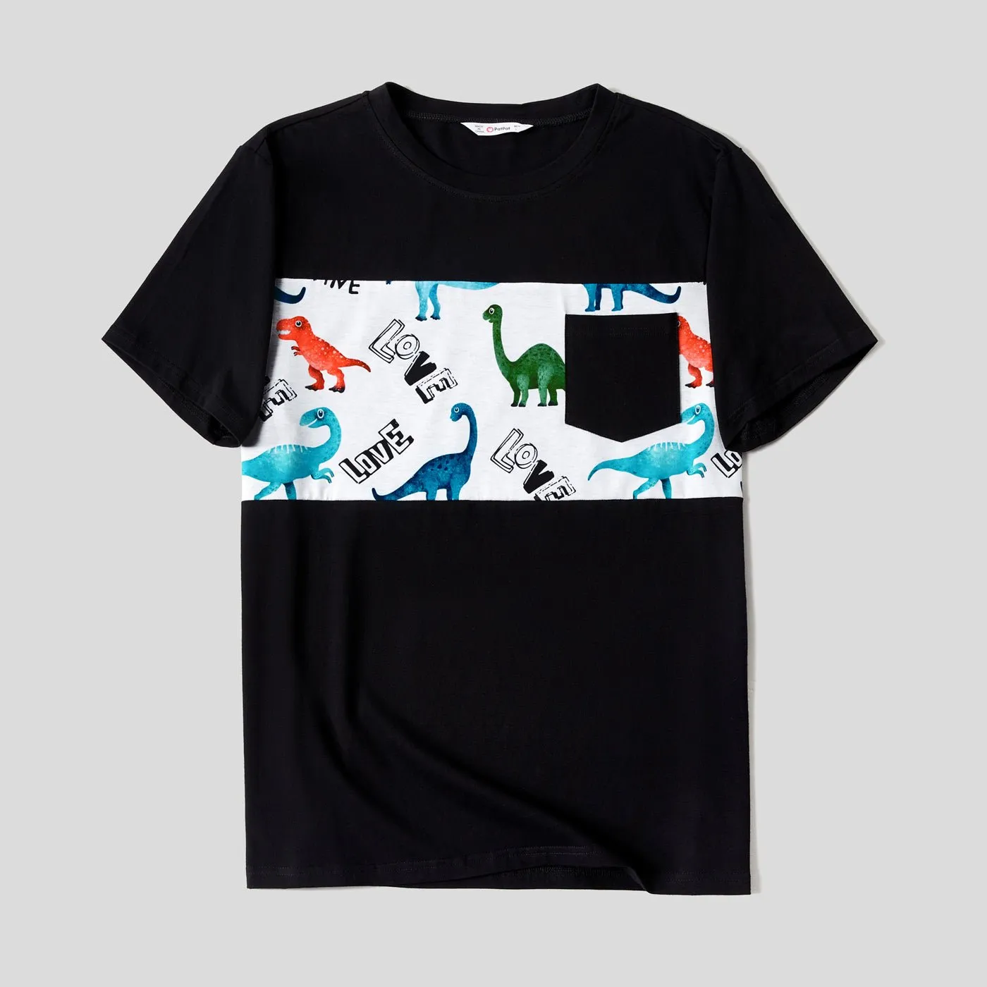 Family Matching Outfits Dinosaur Printed Bodycon and T-shirts with Pocket