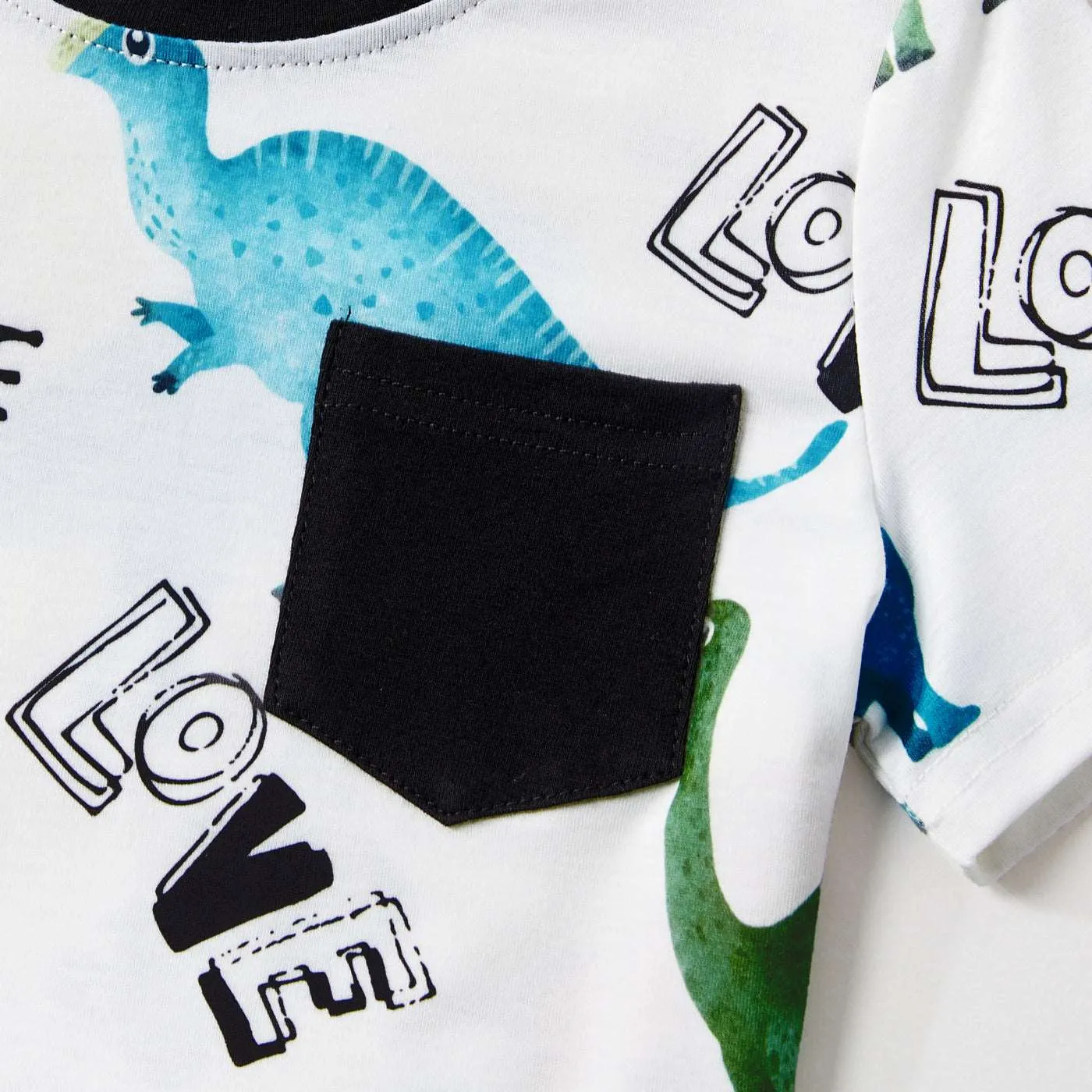 Family Matching Outfits Dinosaur Printed Bodycon and T-shirts with Pocket
