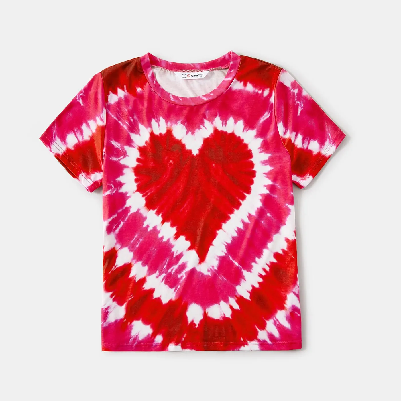 Family Matching Short-sleeve Tie Dye Heart Graphic T-shirts