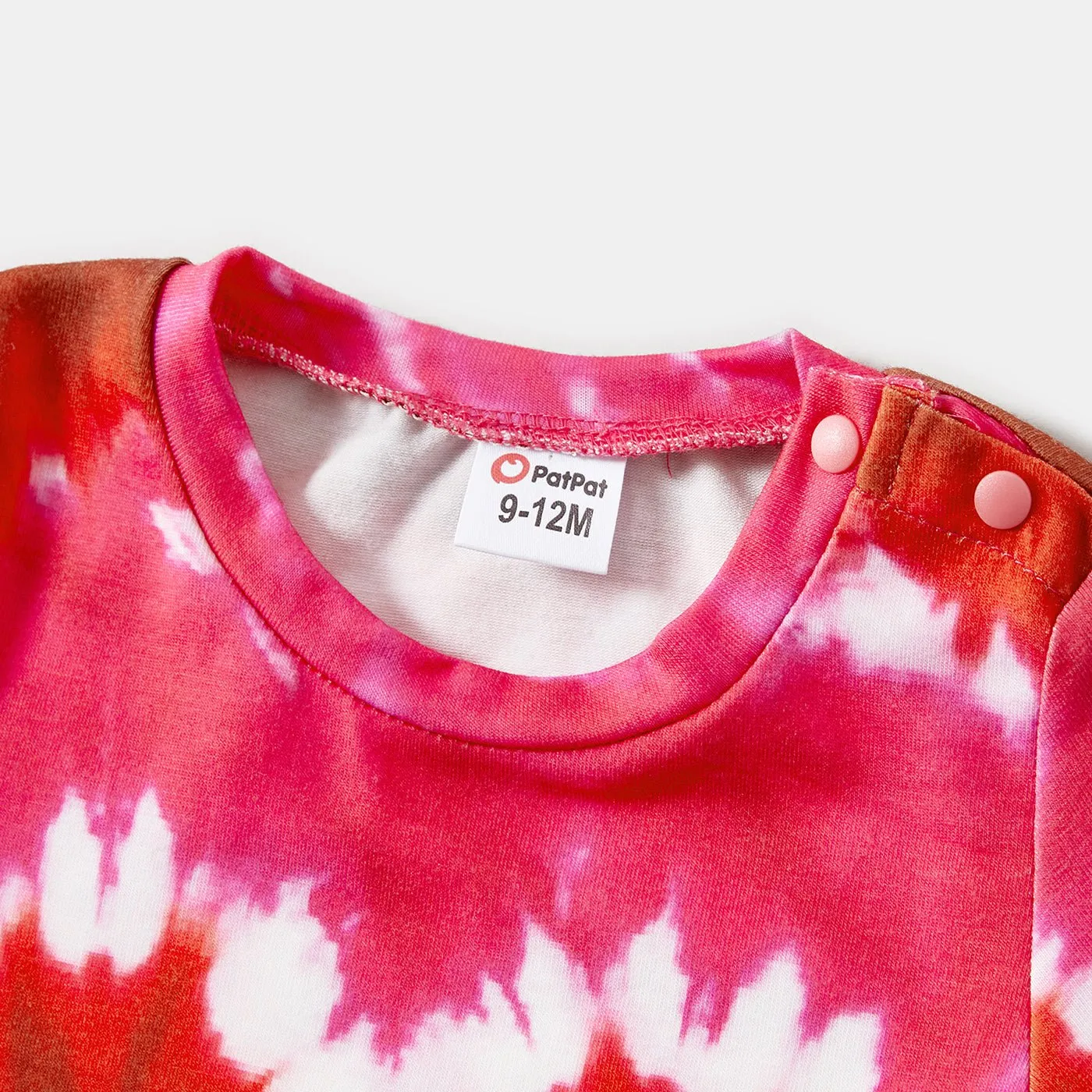 Family Matching Short-sleeve Tie Dye Heart Graphic T-shirts