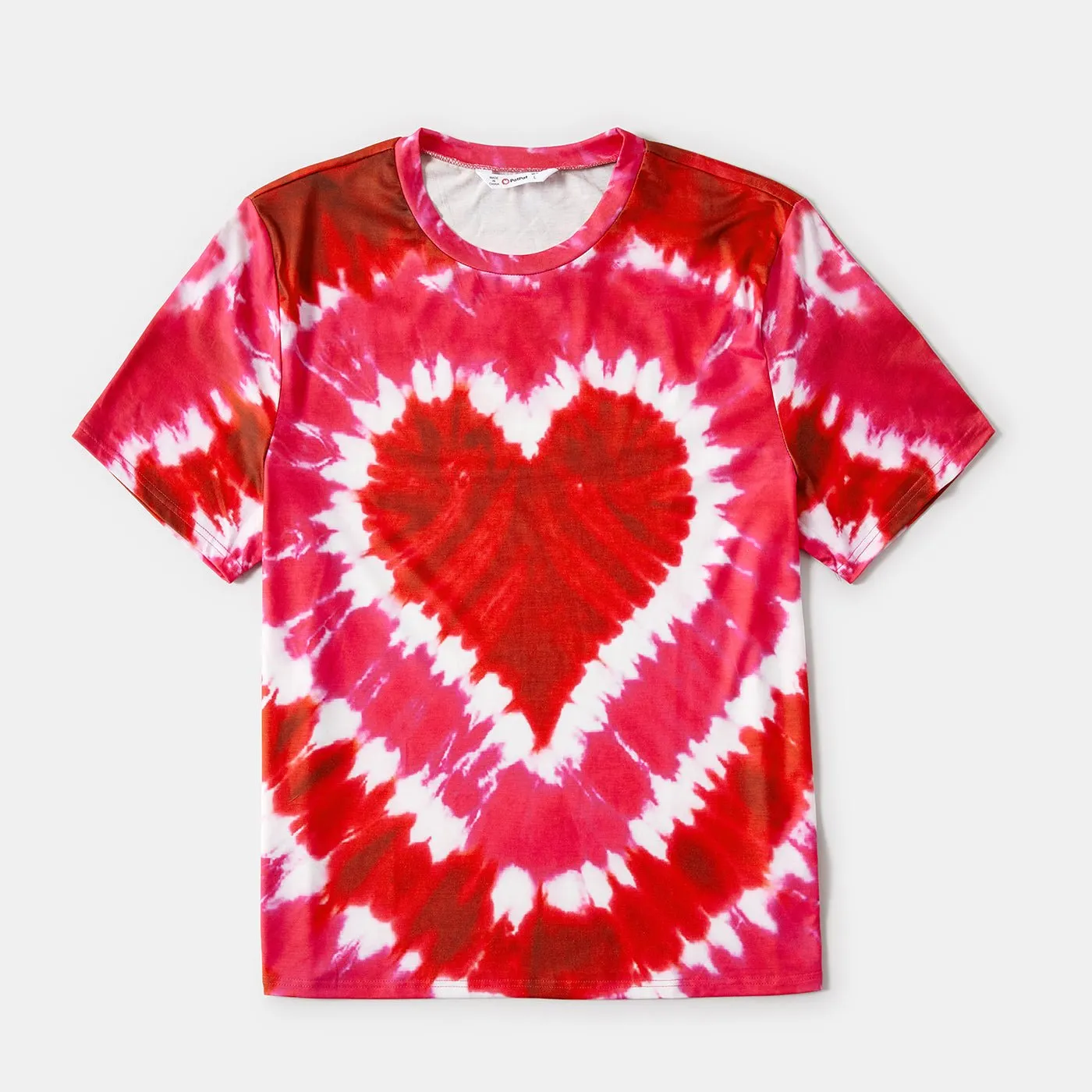 Family Matching Short-sleeve Tie Dye Heart Graphic T-shirts