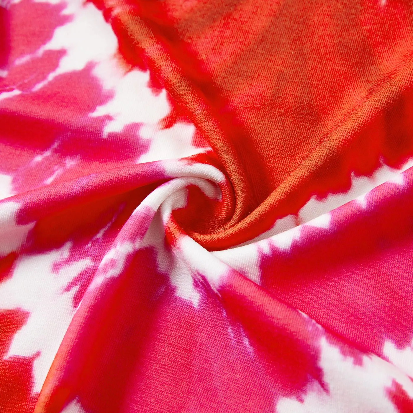 Family Matching Short-sleeve Tie Dye Heart Graphic T-shirts