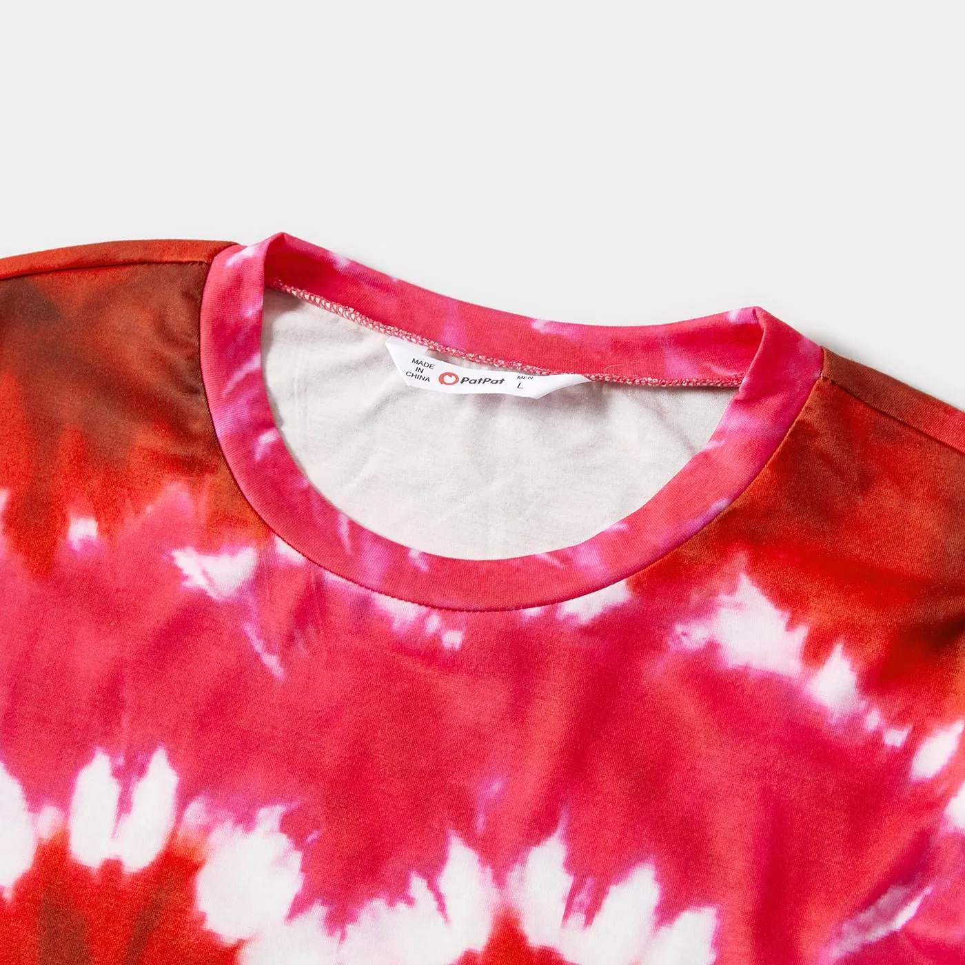 Family Matching Short-sleeve Tie Dye Heart Graphic T-shirts