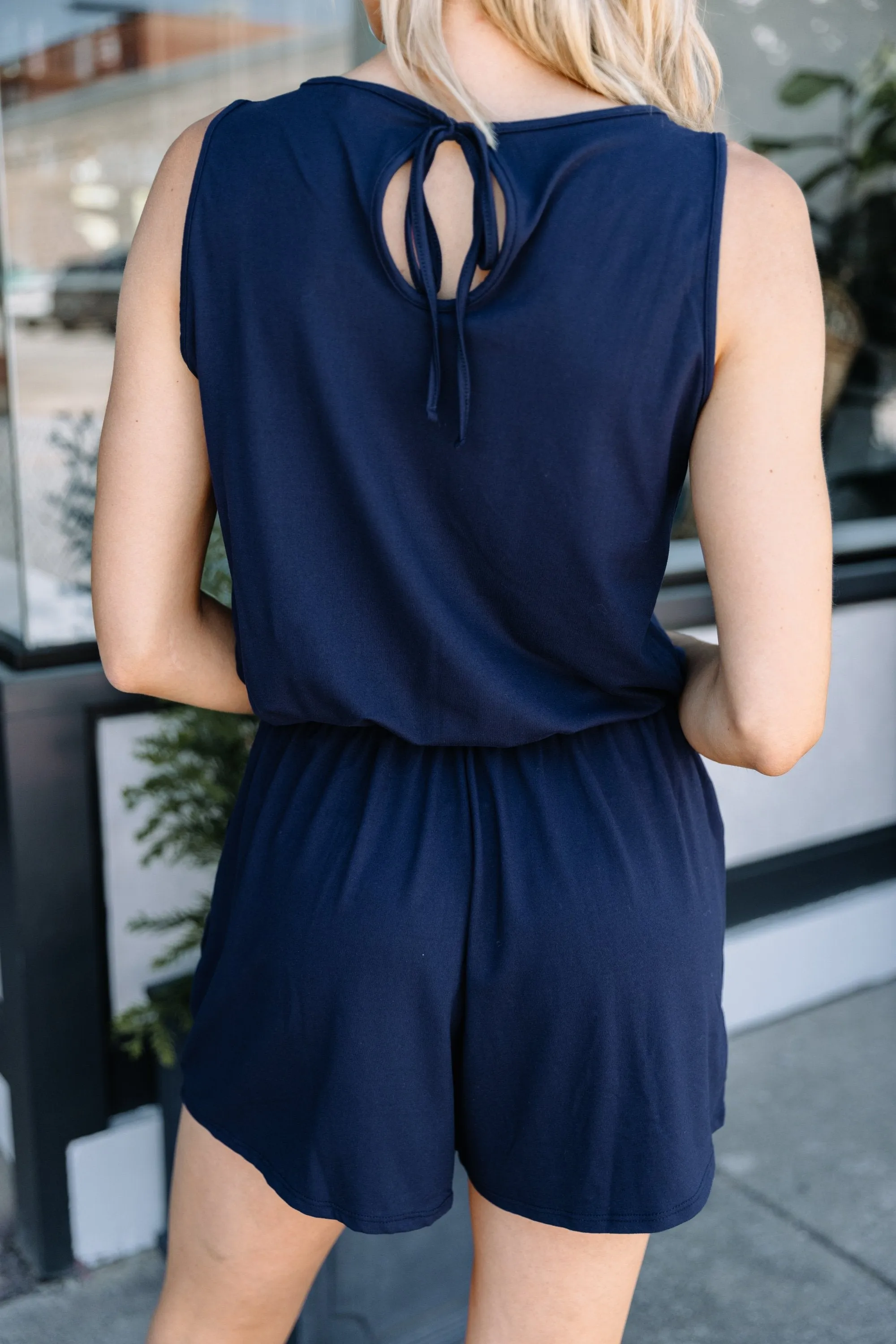 Feeling So Free Navy Blue Romper