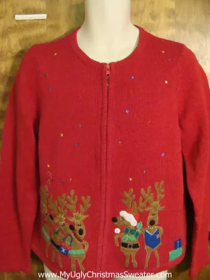 Flirty Reindeer Ugly Sweater for Xmas