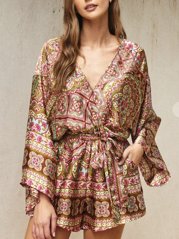 Follow The Sun Kimono Romper
