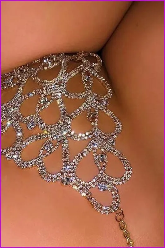 Gold Bling Crystal Underwear F443