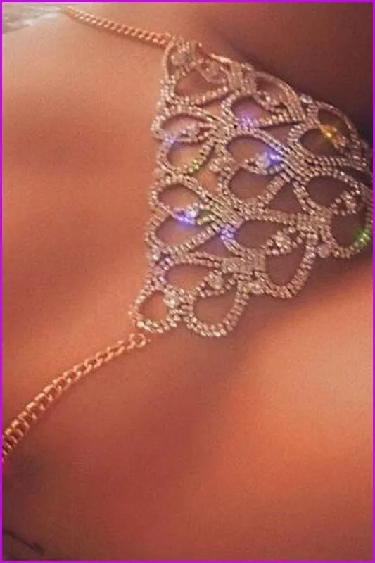 Gold Bling Crystal Underwear F443