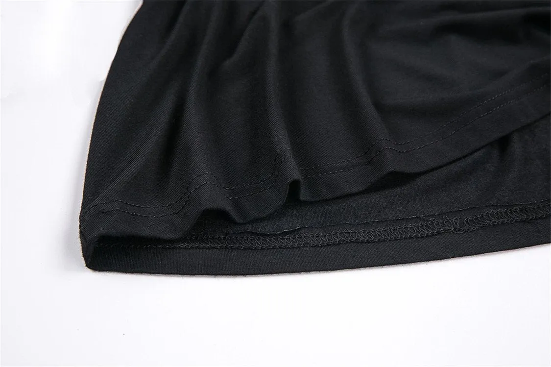 Gothic punk T-shirt with hollow-out and star theme on top TW165
