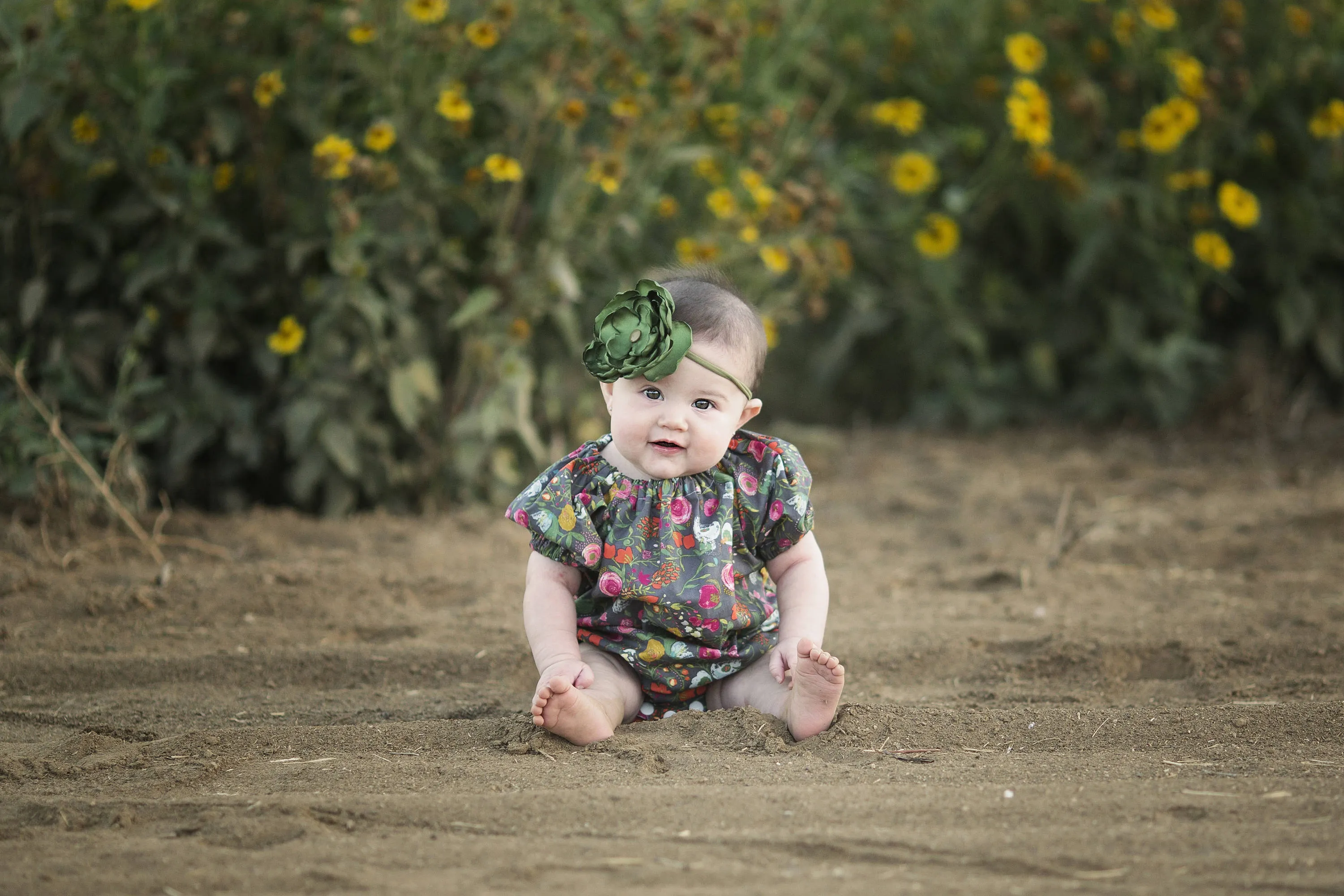 Grey Floral Bubble Romper