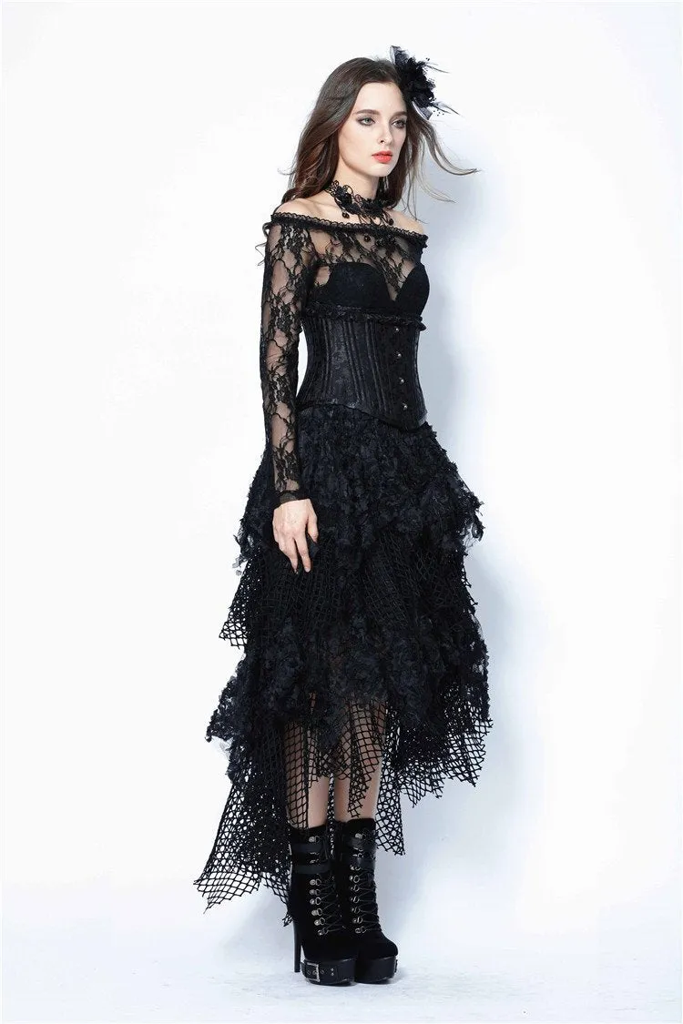 Halloween costumes Punk messy mesh and lace skirt KW106