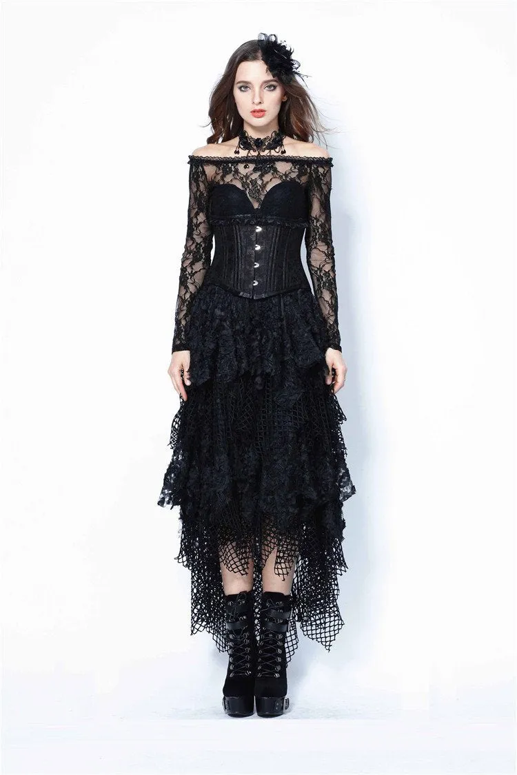 Halloween costumes Punk messy mesh and lace skirt KW106