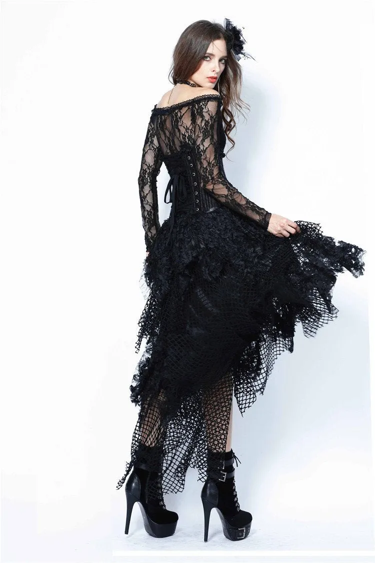 Halloween costumes Punk messy mesh and lace skirt KW106