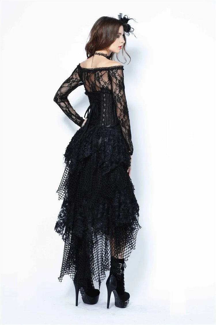 Halloween costumes Punk messy mesh and lace skirt KW106