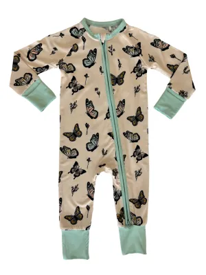 In My Jammers Butterfly Zipper Romper