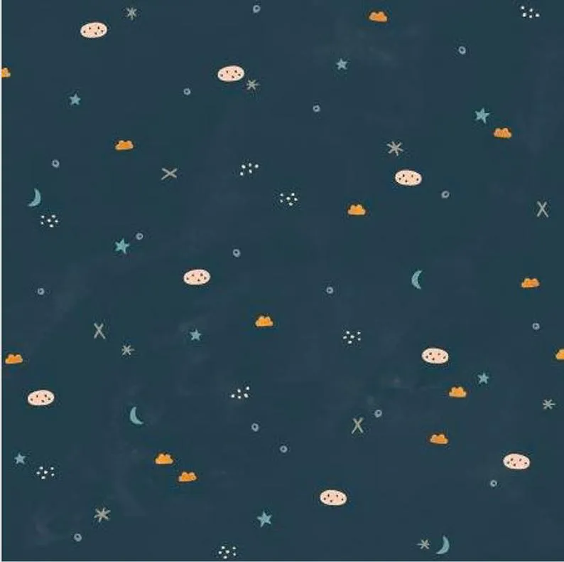 Infant Girl's Navy Stargazing Print Ruffle Sleeve Bubble Romper