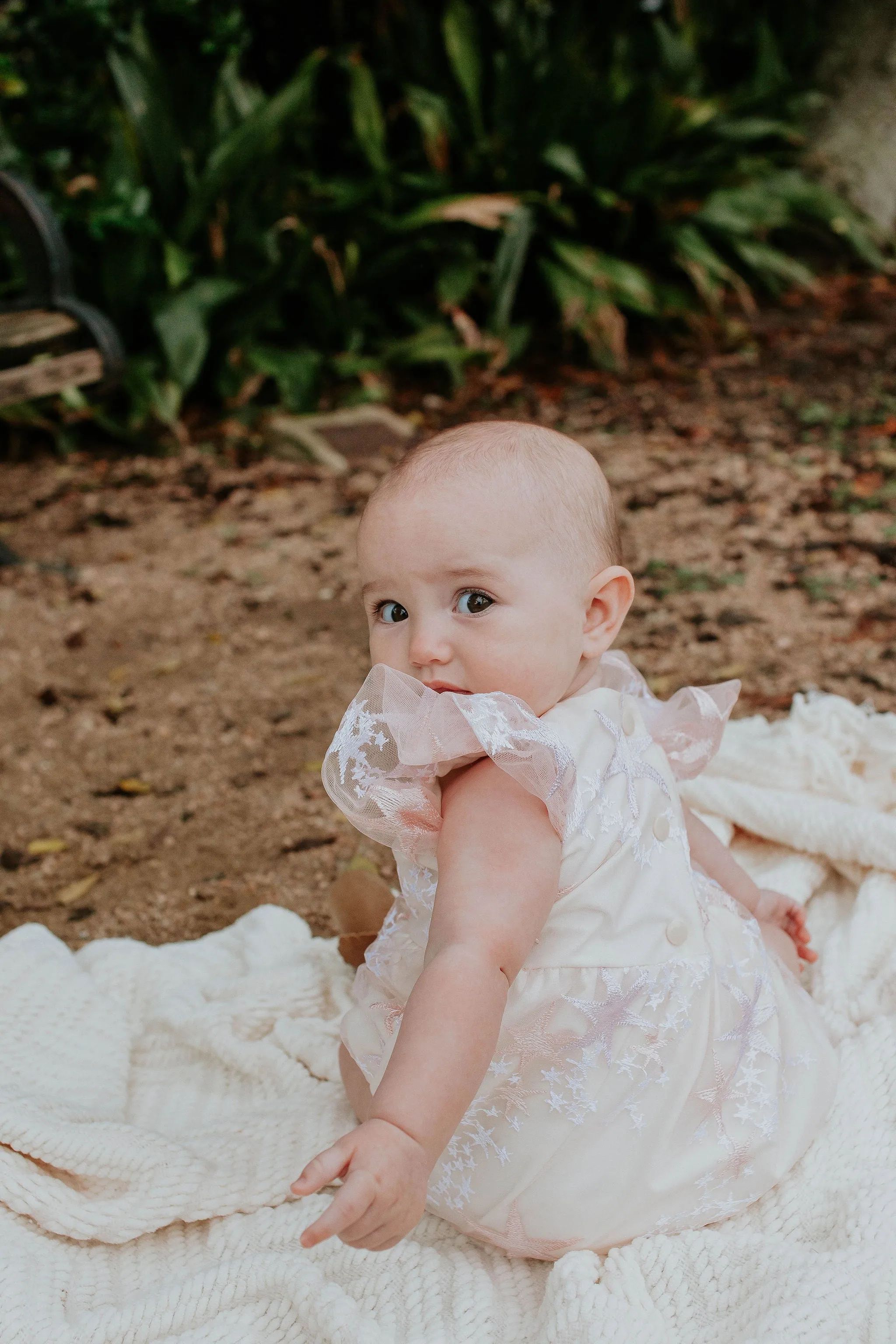 Infant Girl's Pink and Purple Star Tulle Bubble Romper