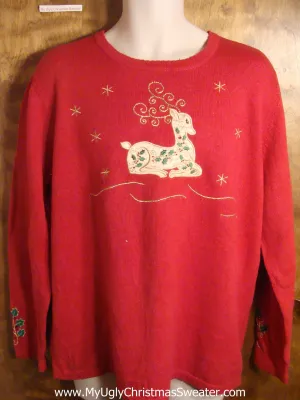 Intricate Reindeer Tacky Christmas Sweater