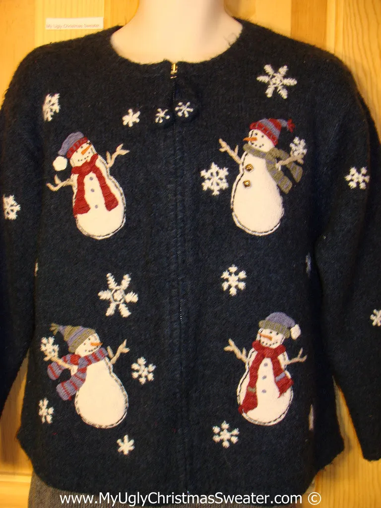 Jolly Snowman Themed Tacky Christmas Sweater (f1301)