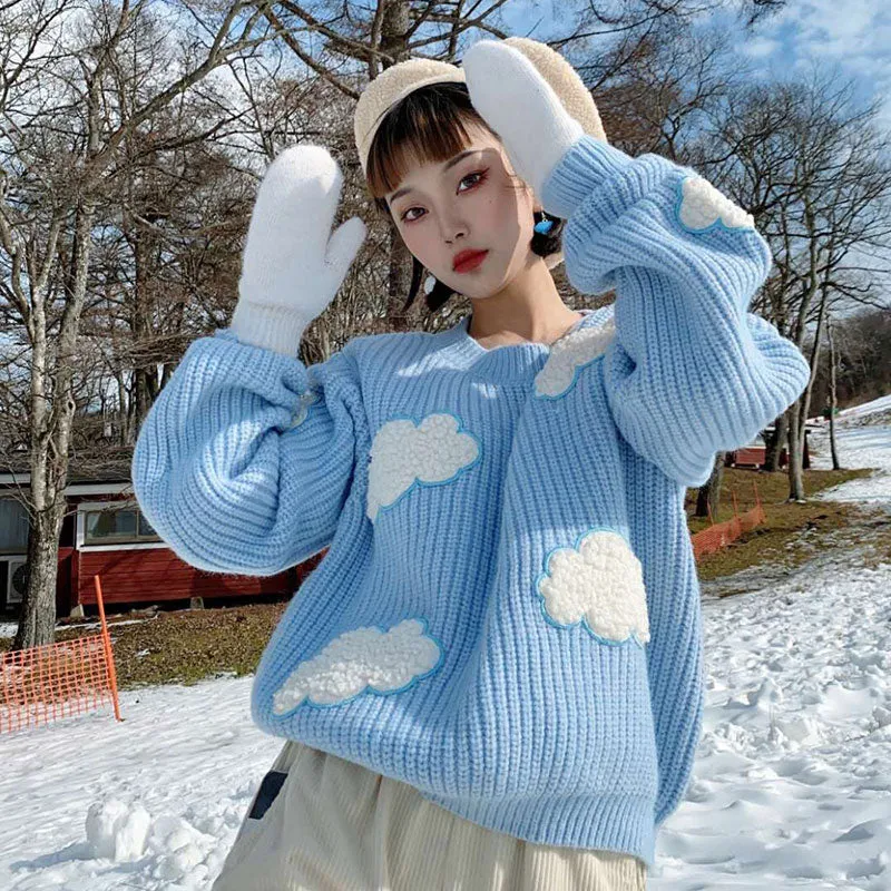 Kawaii Cloud Sweater - Stay Warm, Stay Cute, Stay Cloudy ☁️
