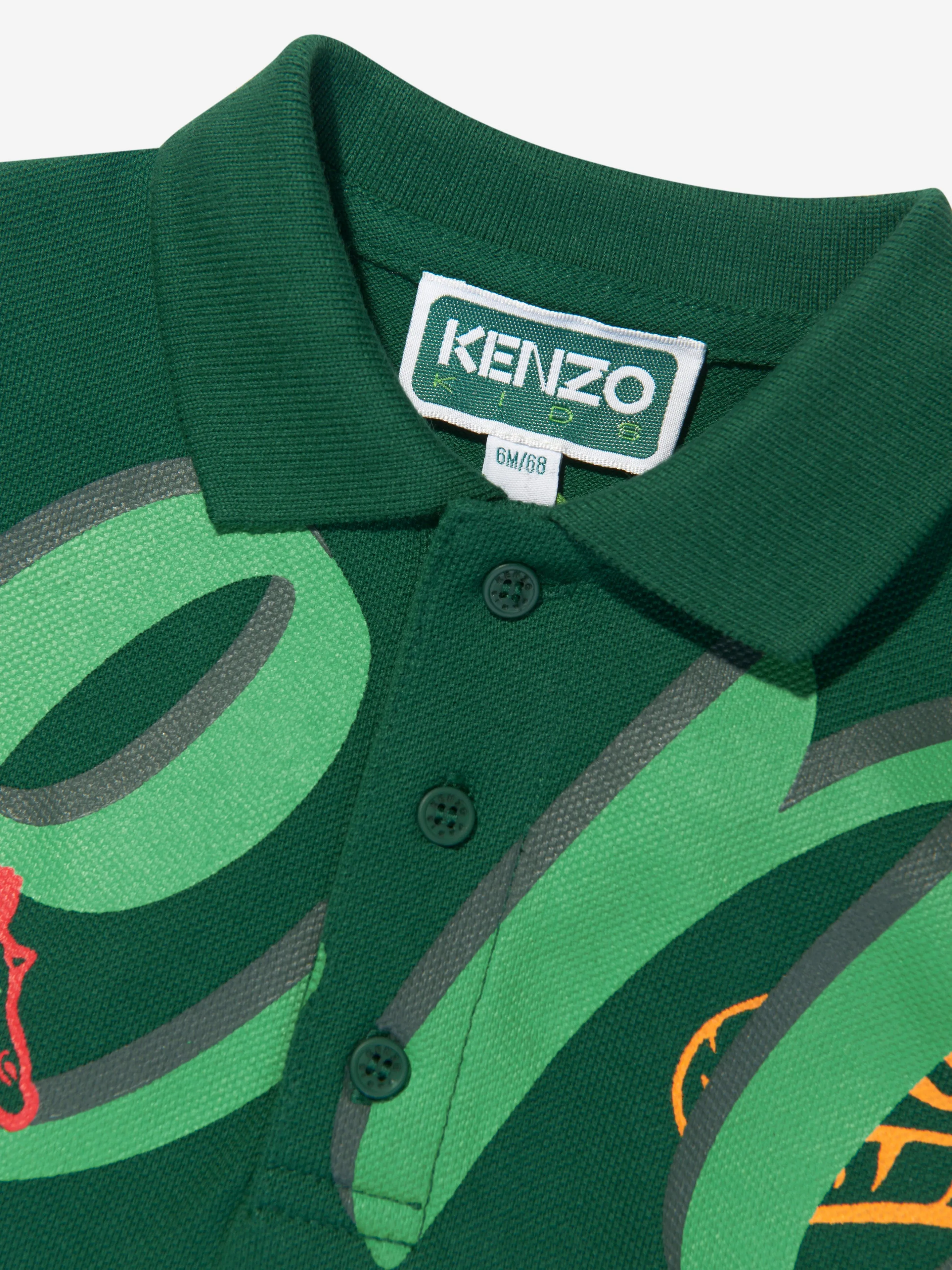 KENZO Baby Boys Multi Iconic Romper in Green