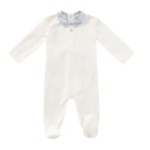 Kipp Baby Blue Gingham Collar Romper