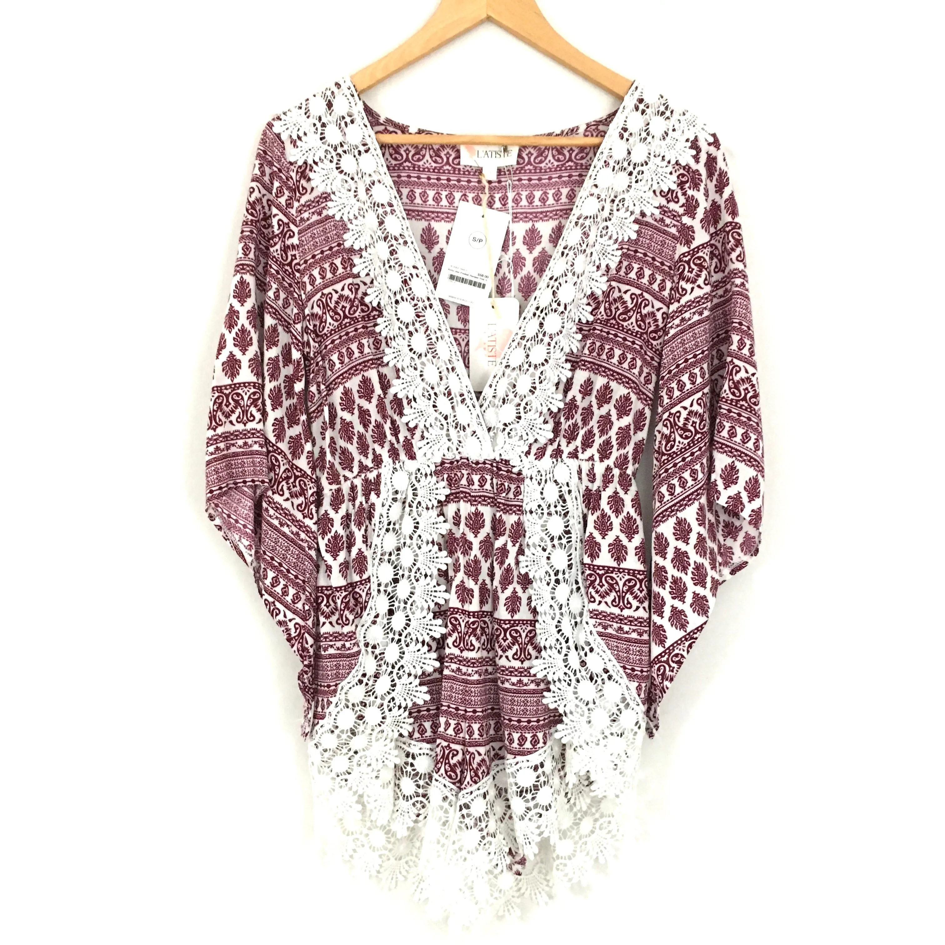 L'ATISTE Crochet Romper NWT- Size S
