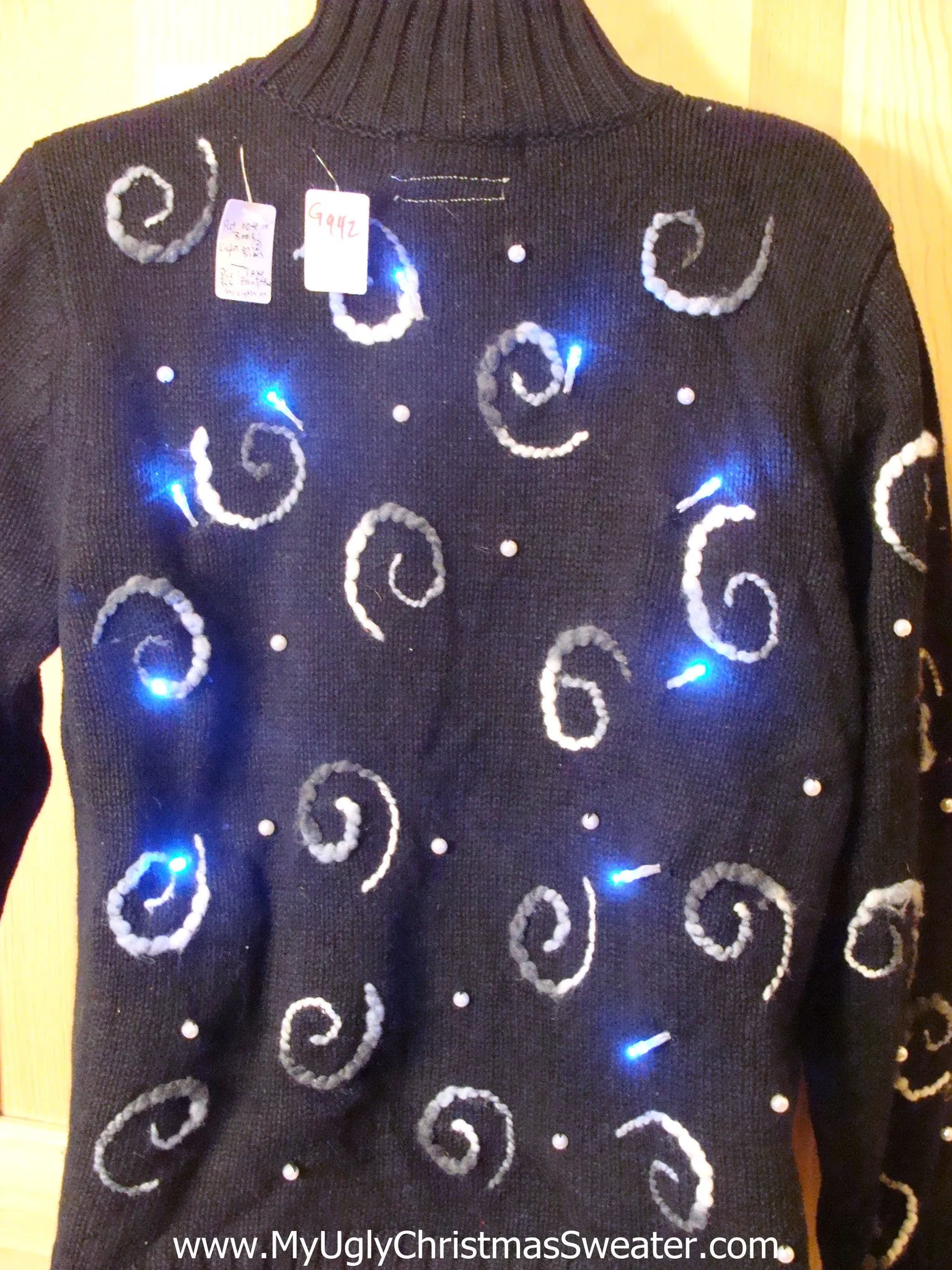 Light Up Ugly Xmas Sweater Lights on Front and Back