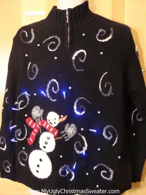 Light Up Ugly Xmas Sweater Lights on Front and Back