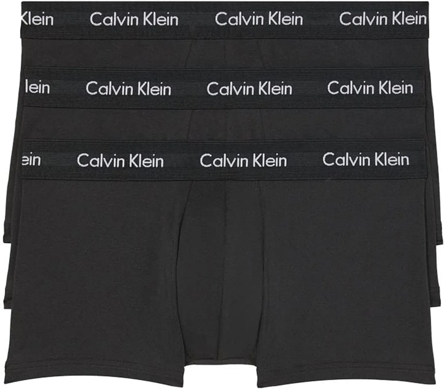 Low-rise cotton stretch briefs, 3 pcs. Calvin Klein Underwear, black