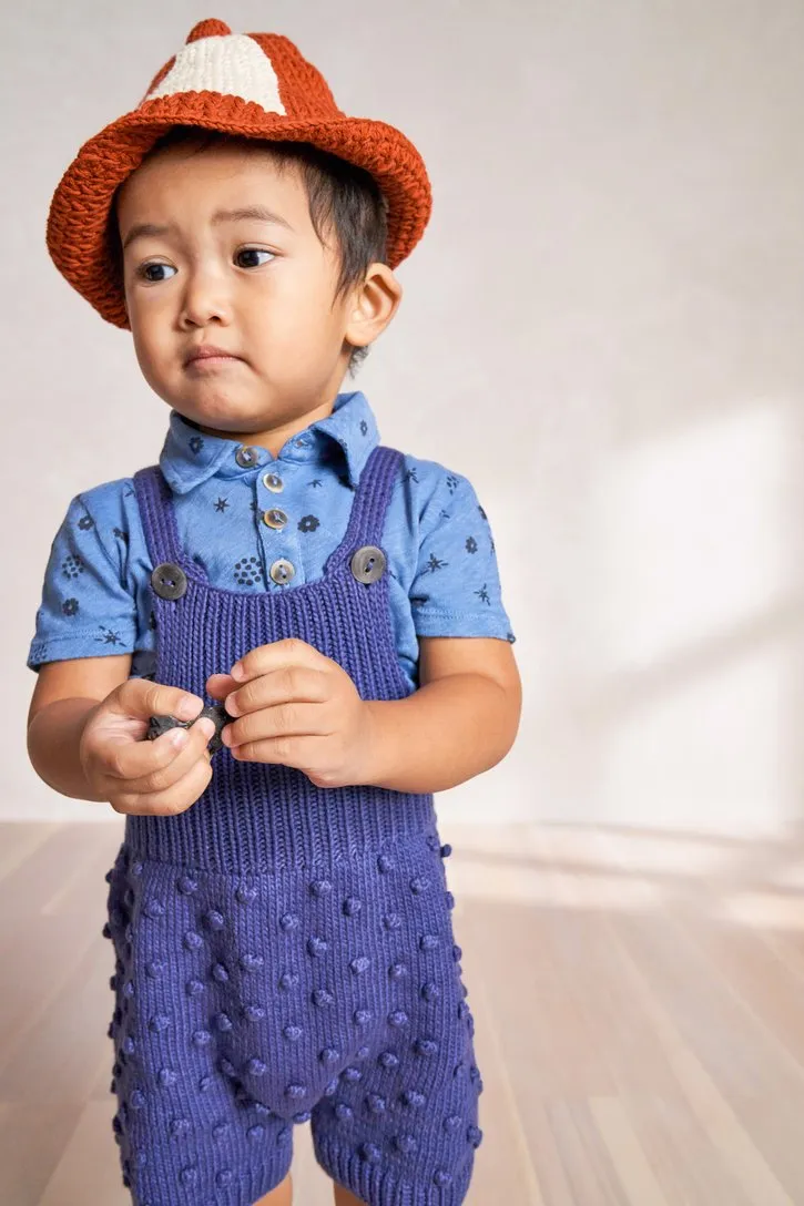 Misha & Puff Popcorn Romper - Blue Violet