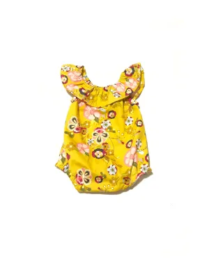 Mustard Yellow Boho Floral Romper