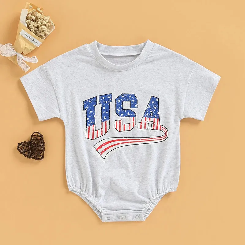 My First Independence Day Romper for Baby Boys and Girls, Oversized Jumpsuit for Newborn and Toddler