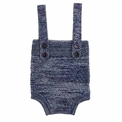 NOMA  NAVY CHEVRON V BABY ROMPER