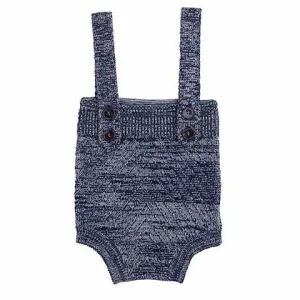 NOMA  NAVY CHEVRON V BABY ROMPER
