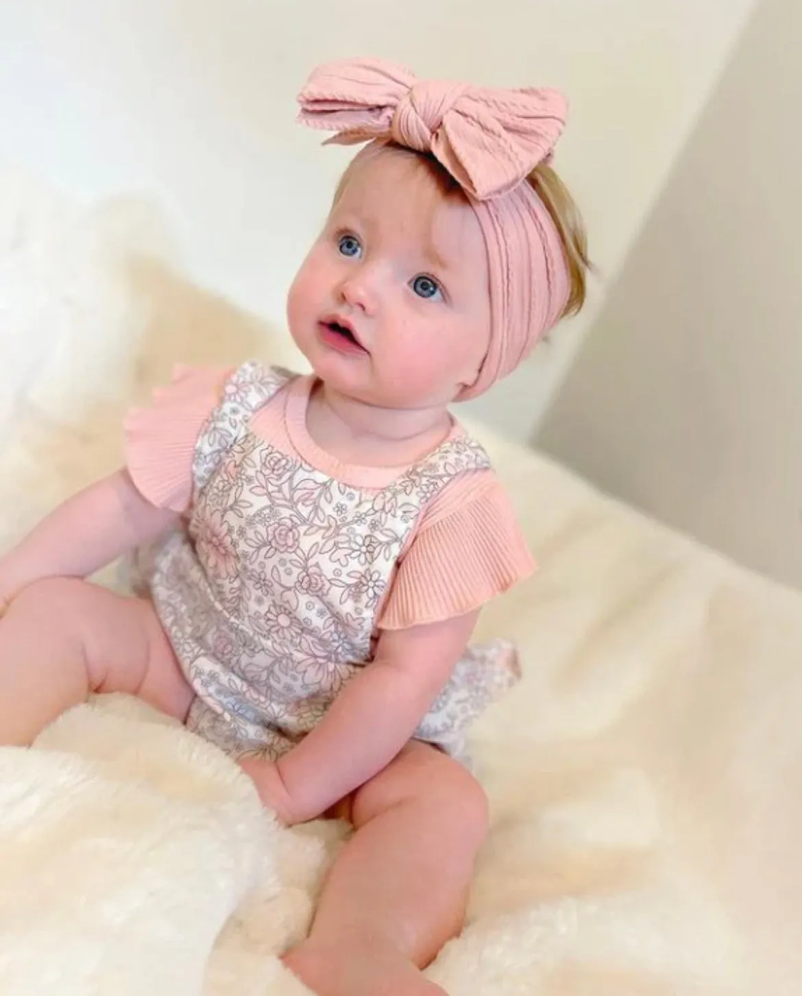 Pastel Floral Ruffles Romper Set