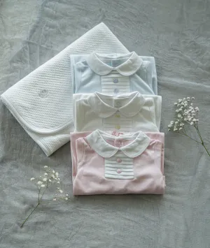 Pink Pima Cotton Baby Romper with Front Button Detail | Stylish Infant Outfit