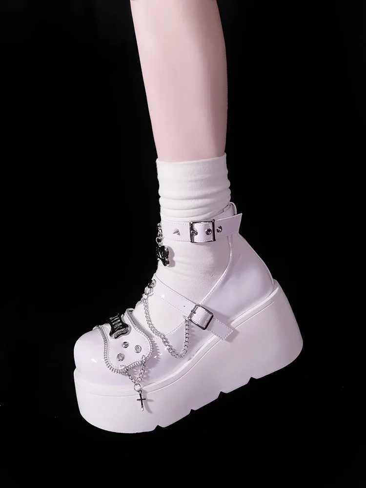 Platform Rivet Punk Bone Millennium Shoes