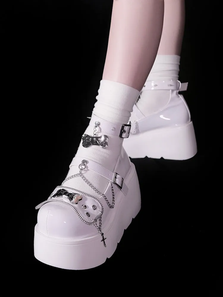 Platform Rivet Punk Bone Millennium Shoes