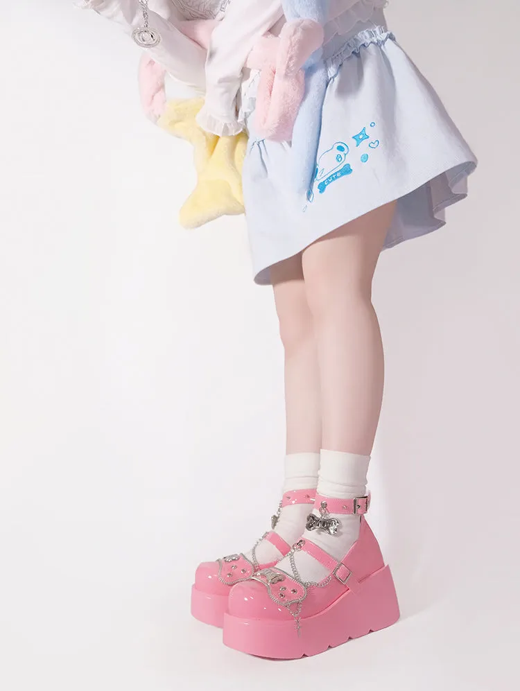 Platform Rivet Punk Bone Millennium Shoes