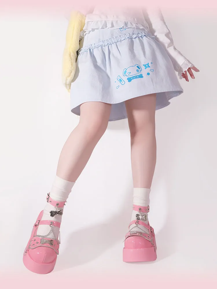 Platform Rivet Punk Bone Millennium Shoes