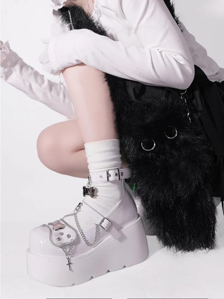 Platform Rivet Punk Bone Millennium Shoes