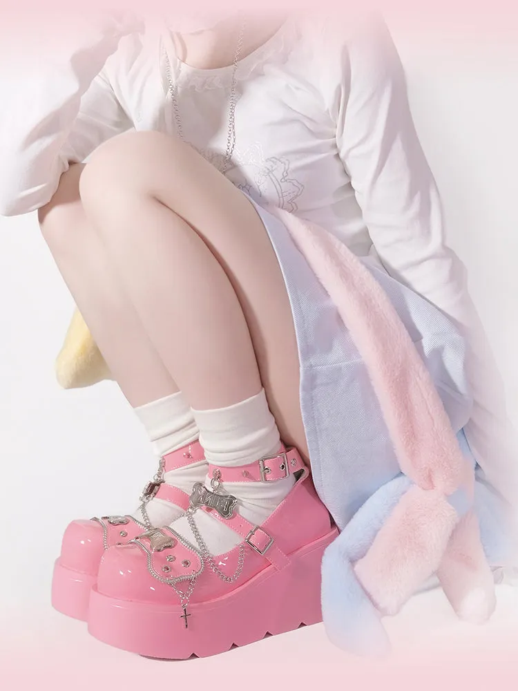 Platform Rivet Punk Bone Millennium Shoes