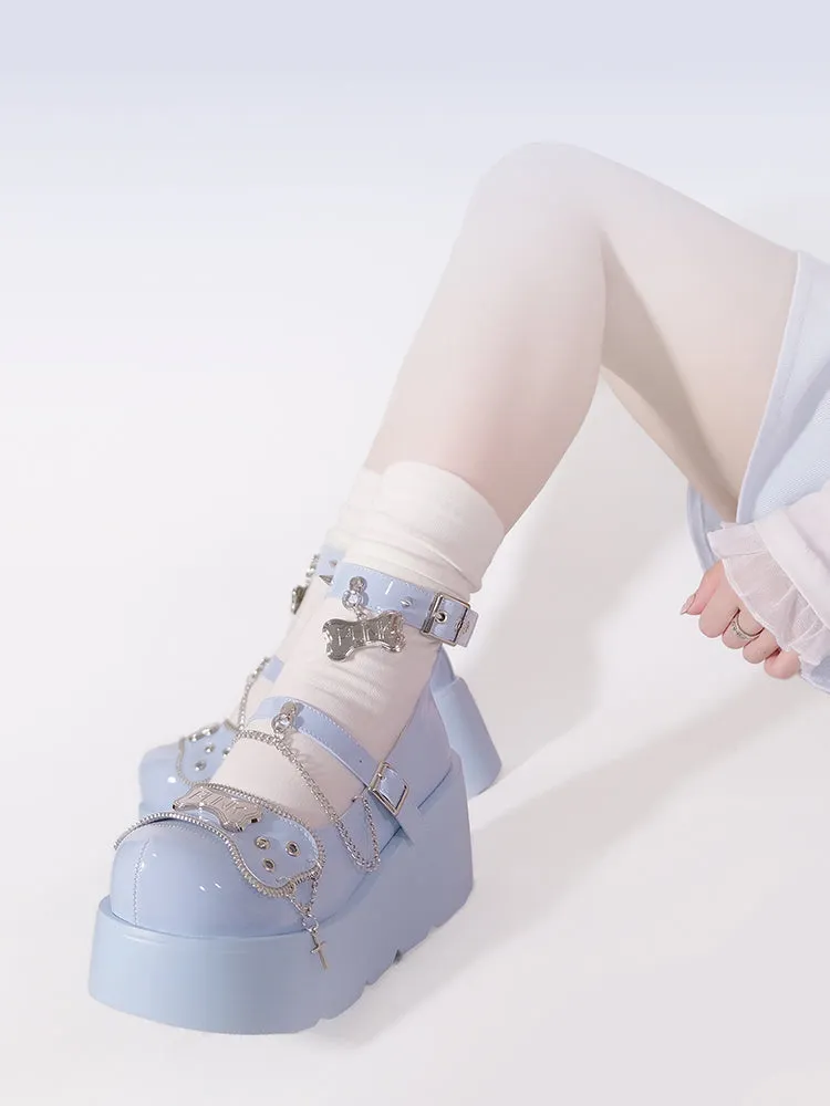 Platform Rivet Punk Bone Millennium Shoes